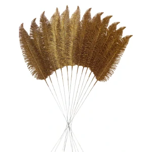 Větvička kapradí 50cm - zlatá