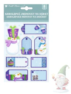 jmenovky na dárky 3D s glitry