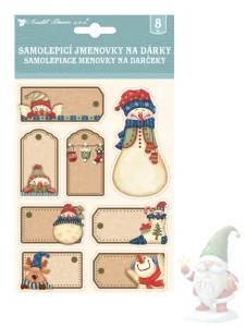 jmenovky na dárky 3D s glitry