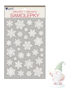 Samolepky bílé s glitry